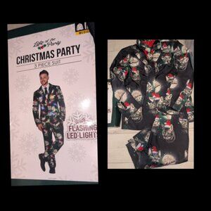 Life of the Party 3pc CAT Christmas Kitty Cat Suit Costume Wear Mens Sz M